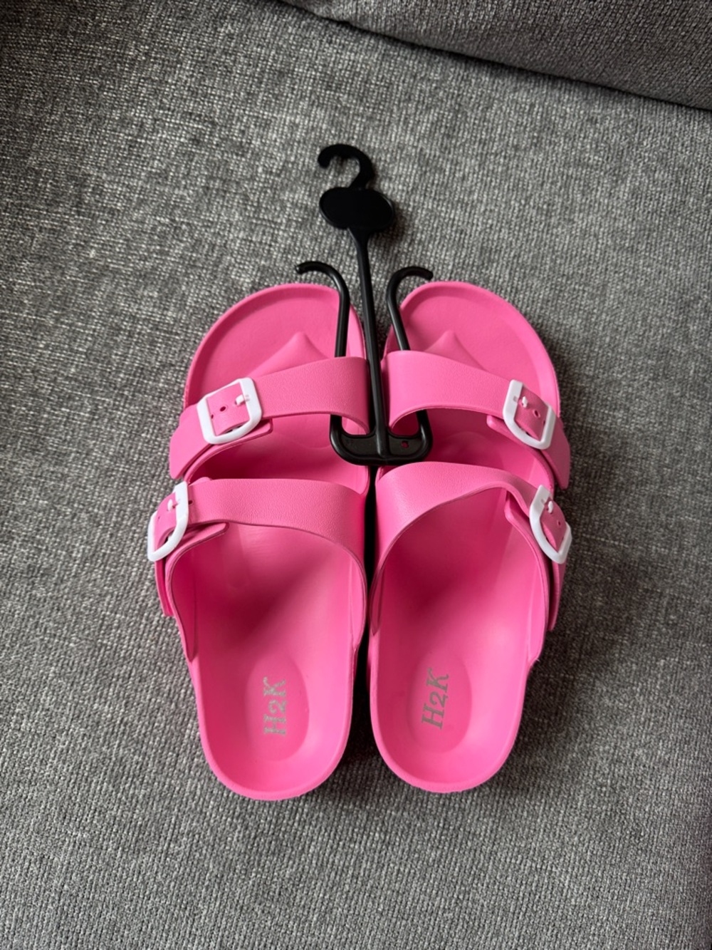 Pink Double-Buckle Women's Slide Sandals